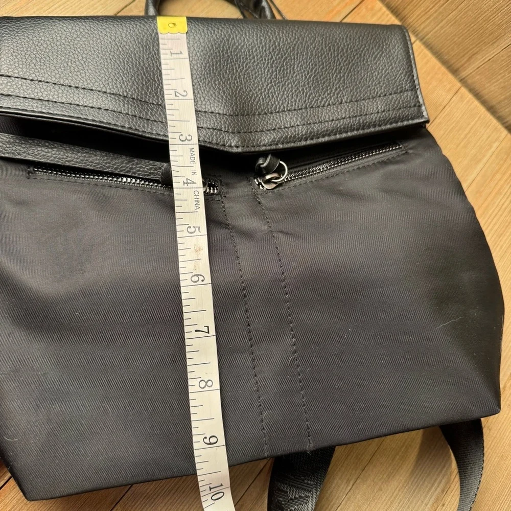 NWT Botkier Trigger‎ Small Black Nylon Faux Leather Backpack Wide Straps Pockets
